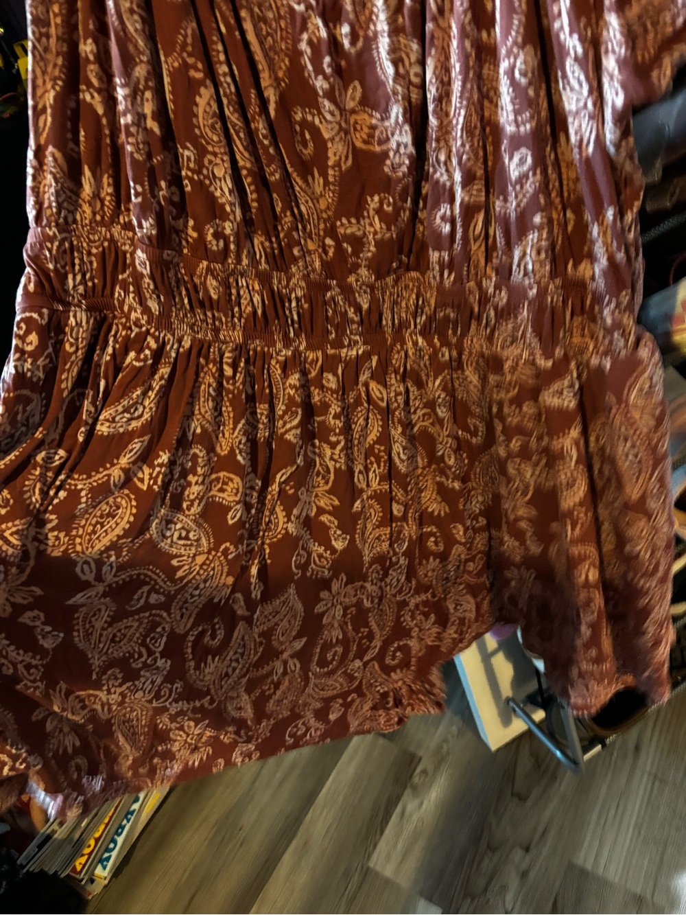 torrid rust maroon paisley boho dress